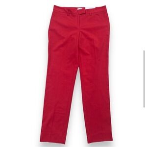 NWT Laundry by Shelli Segal Women's 6 Red Slim Fit Ankle Dress Pants Work Casual